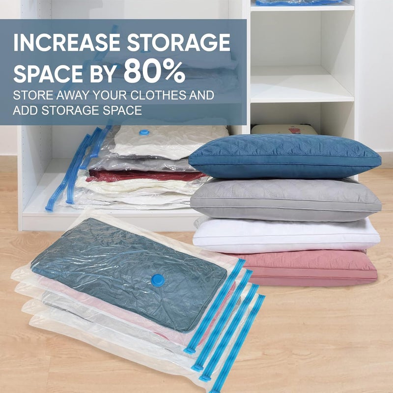 Roomimaster 10 Pack Vacuum Storage Bags with Pump, 5 Jumbo and 5 Large Space Saver Vacuum Storage Bags, Vacuum Seal Bags for Clothing, Comfoters, Pillows, Blanket, Bedding - Image 2